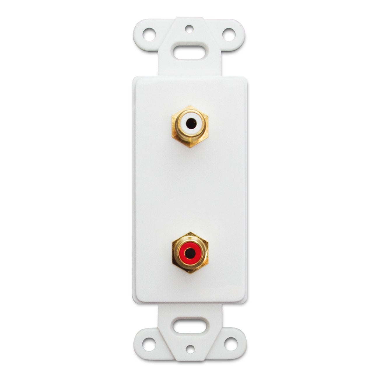 Cne41435 Decora Wall Plate Insert, Rca Stereo Couplers (Red/White), 2 Rca Female, White