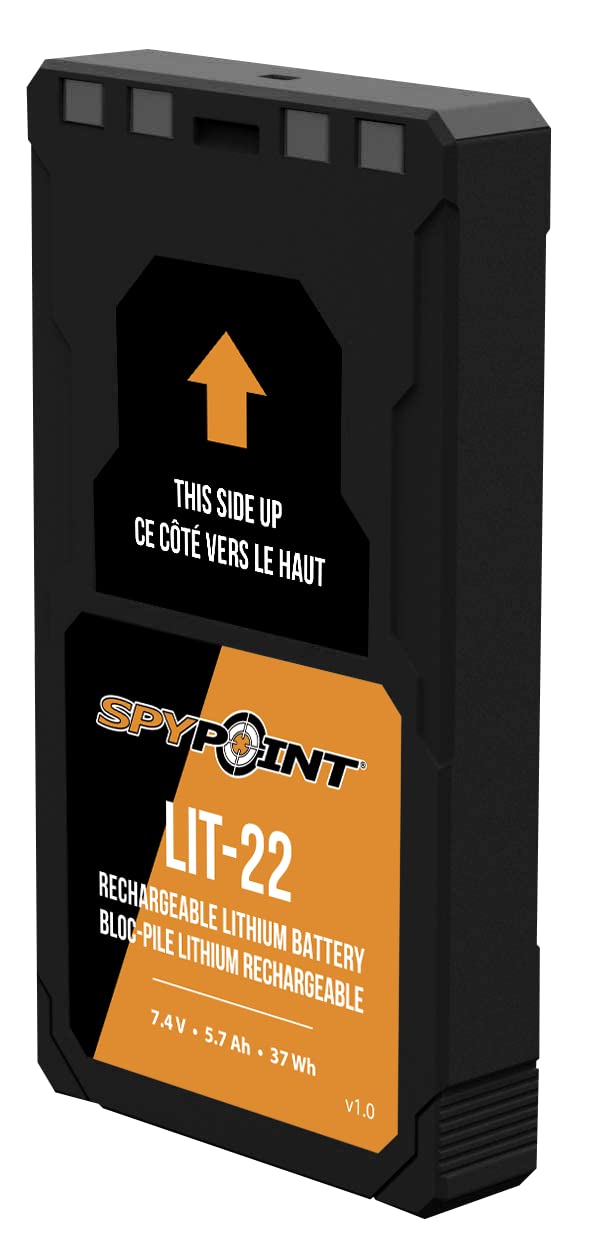 Spypoint Rechargeable 7.4V Lithium Battery Pack For Trail Camera With 5.4 Amp Hours And Ac Charging Cable | Cellular Trail Camer