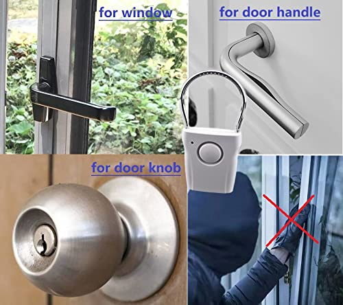 Hitbeat 115Db Door Knob/Handle Vibration Alarm For Home Hotel Apartment Door Looker Alarm 4 Packs