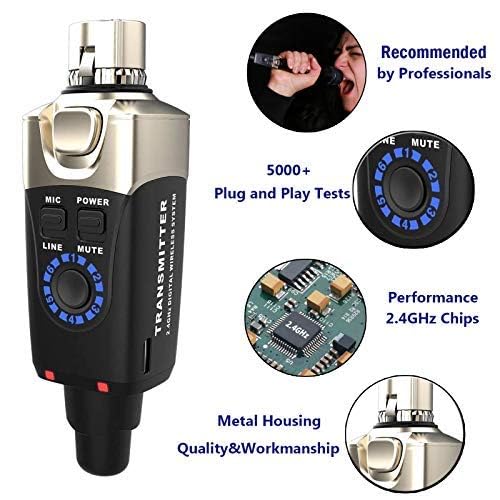 Xvive U3 Xlr Microphone Wireless System 2.4Ghz Wireless Xlr Transmitter And Receiver For Dynamic Microphone, Audio Mixer, Pa Sys