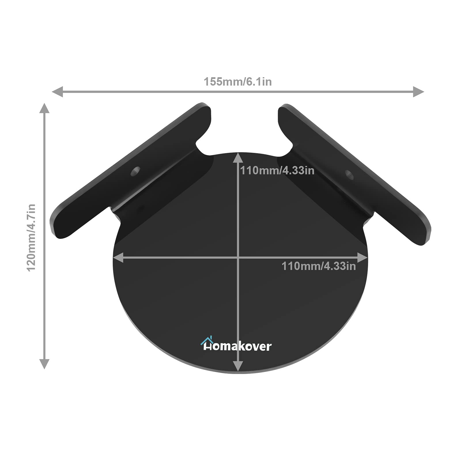 Acrylic Mini Circular Corner Shelf Mount For Security Cameras, Baby Monitors, Speakers, Plants & More, Universal Cam Holder, Eas