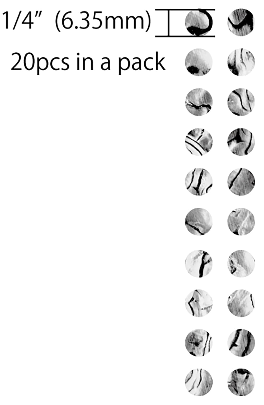 Inlaystickers 1/4(6.35Mm) Dot Fret Markers - Black Pearl