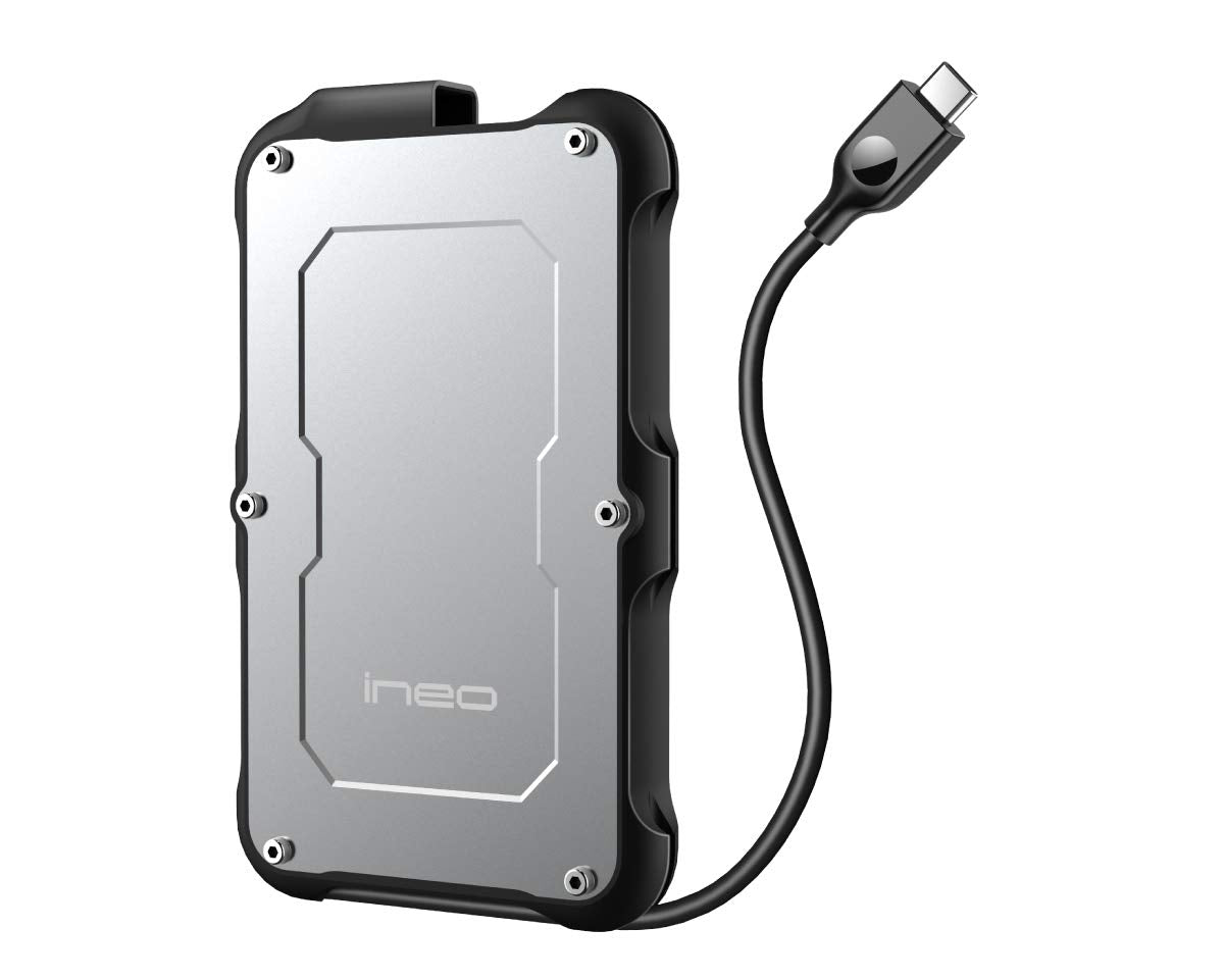 Ineo 2.5' Usb 3.1 Gen 2 Type C Rugged Waterproof & Shockproof External Hard Drive Enclosure For 9.5Mm & 7Mm Sata Hdd/Ssd [C2580]