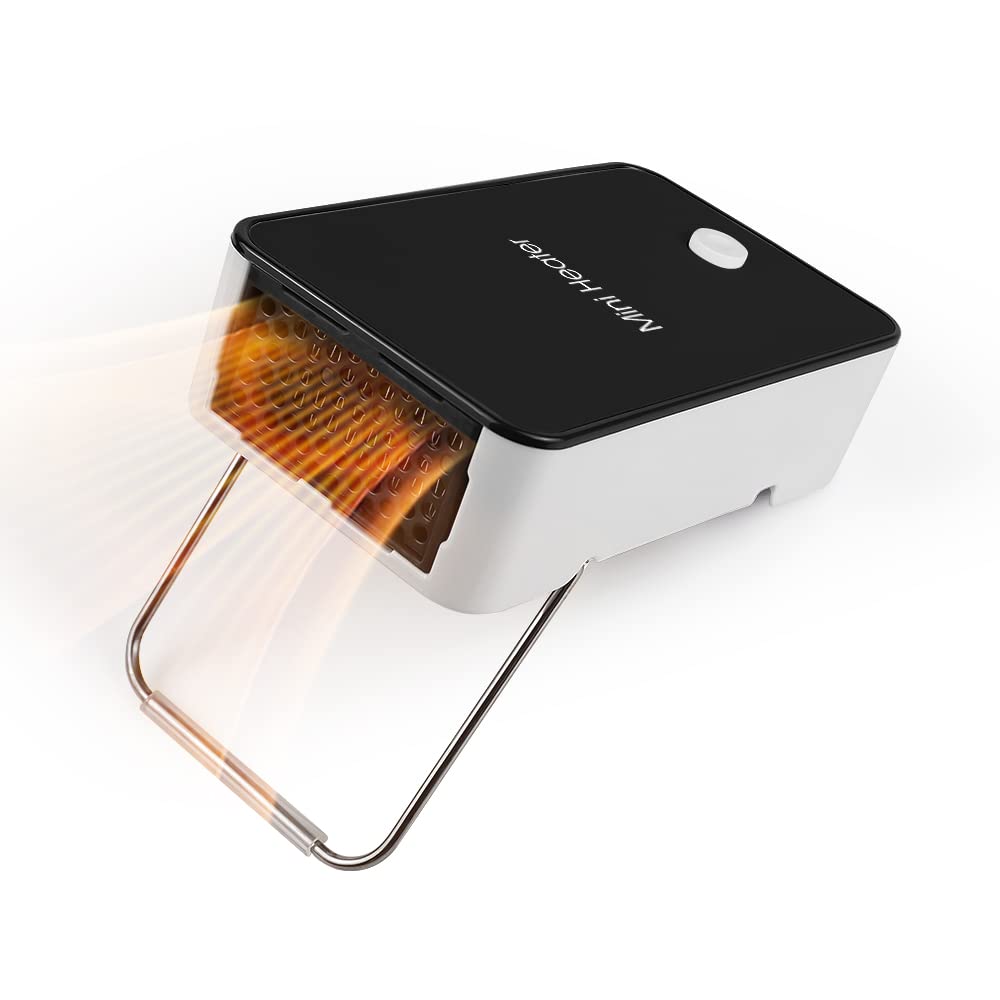 Portable Space Heater Youcidi Mini Desk Heater Electric Fan Air Warmer For Room/Office/Desktop Black