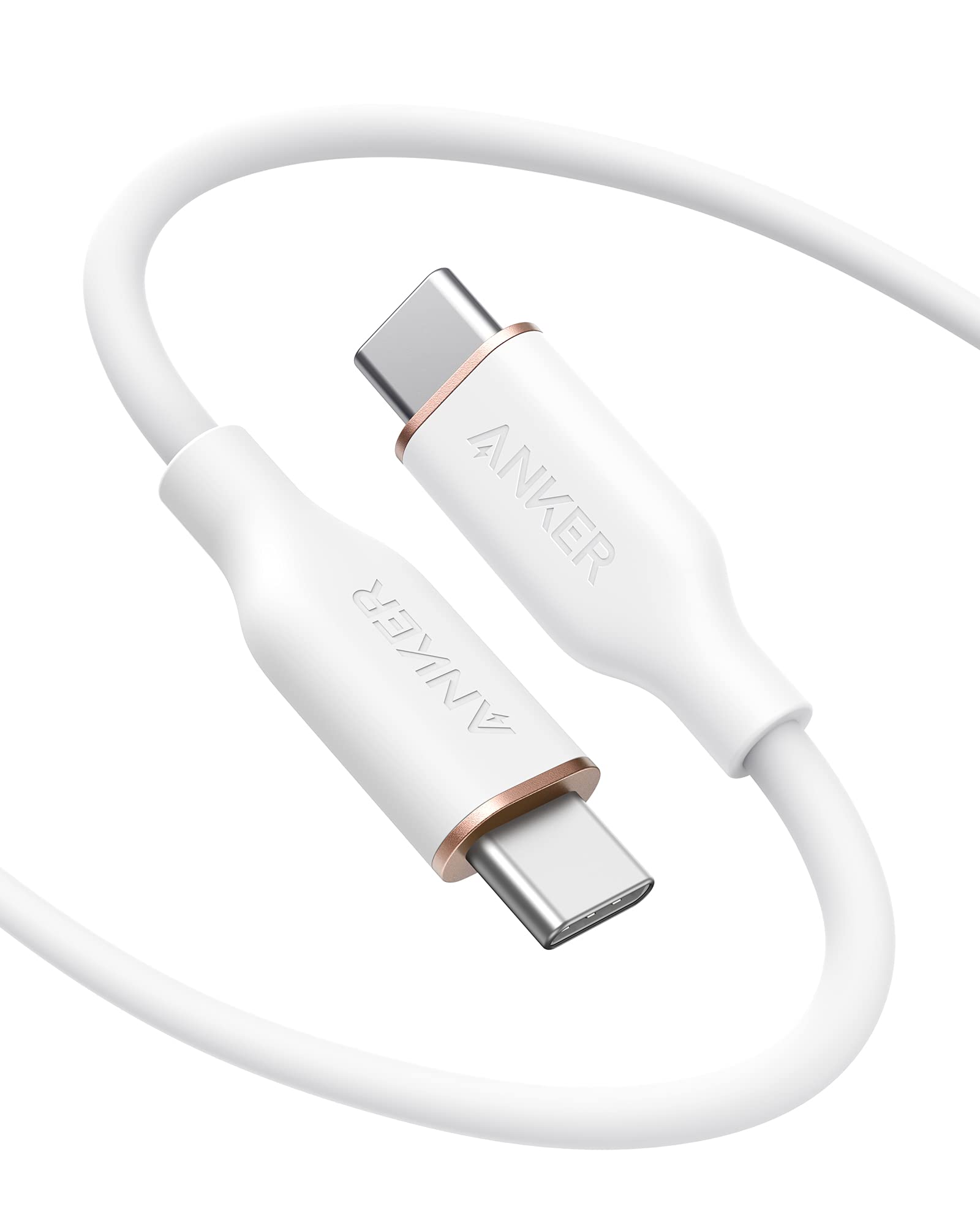 Anker 100W 6Ft Usb C Charging Cable For Iphone 15, Macbook Pro 2020, Ipad Pro 2020, Galaxy S23   Cloud White
