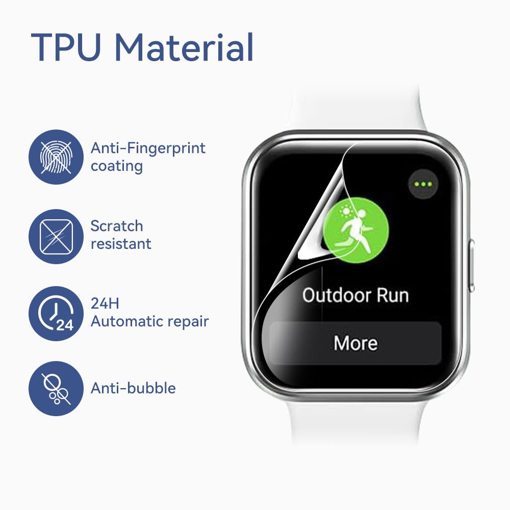 Lysandra Compatible For Tpu Smart Watch Screen Protector Film For 1.8 '' Tensky 208 Bt, Tensky 208 Bt Smartwatch Upgrade Flexibl