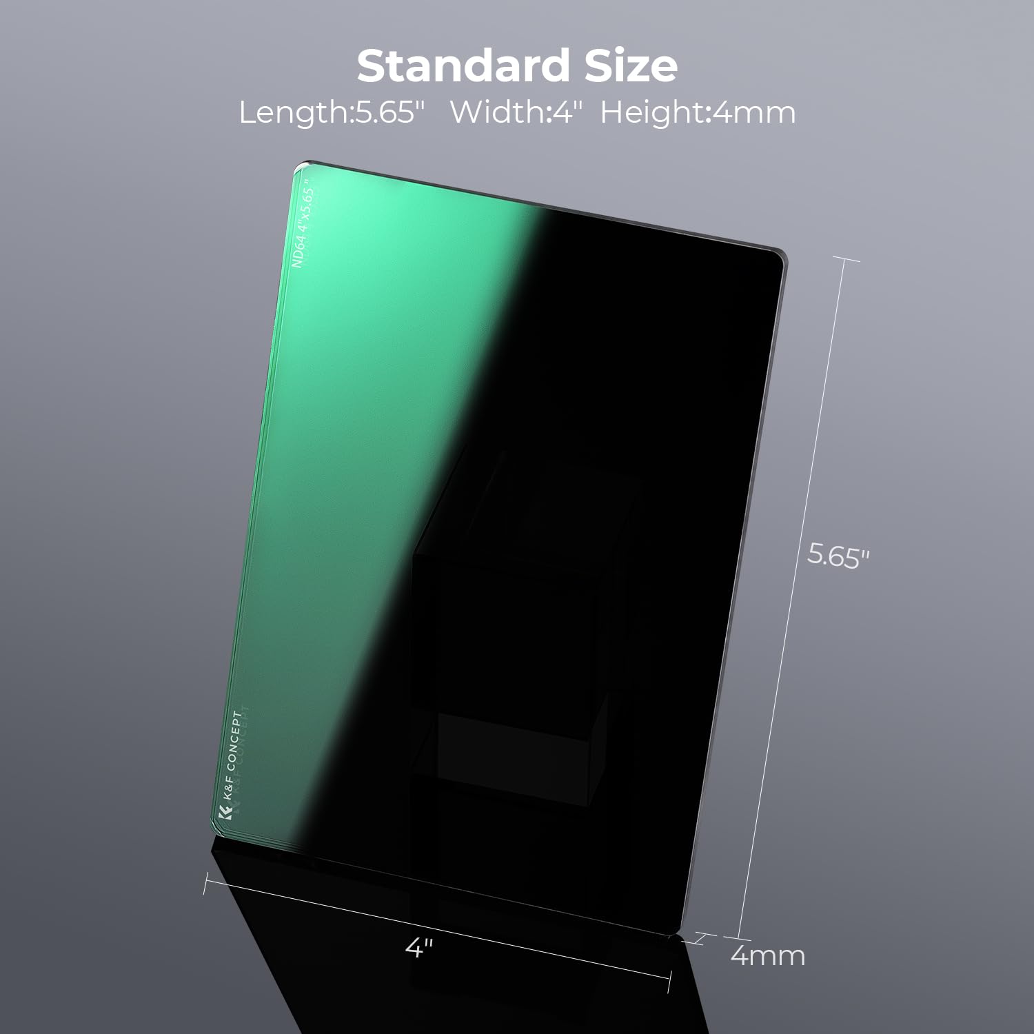 K&F Concept 4'' X 5.65'' Square Nd0.9 (3 Stops) Nd1.8 (6 Stops) Filters Kit Nd8 Nd64 Cinema Neutral Density Filter Set Compatibl