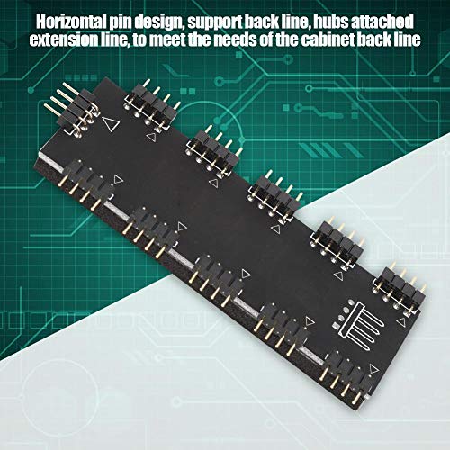 Ashata Computer Fan Rgb Hub,Computer 10 Channel Rgb Hub,Pc Motherboard Rgb Fan Extension Cable,Rgb Led Splitter Hub,Suitable For