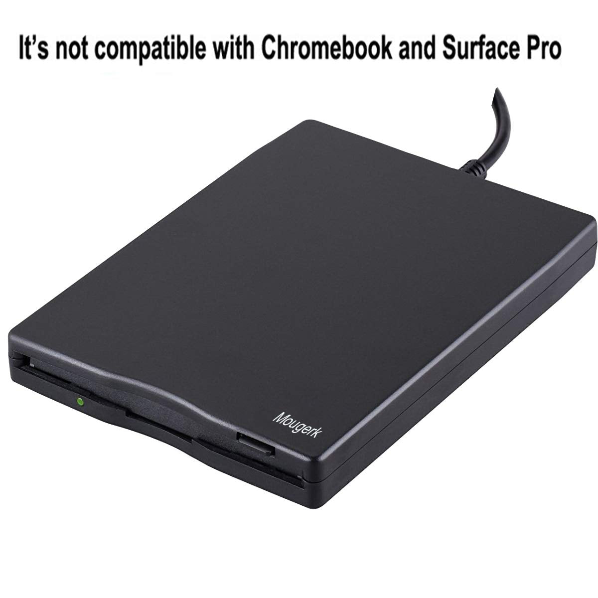 Mougerk Usb Floppy Drive, 3.5' Usb External Floppy Diskette Drive 1.44 Mb Fdd Portable Usb Drive Plug And Play For Laptops Desktops And Notebooks (Black)