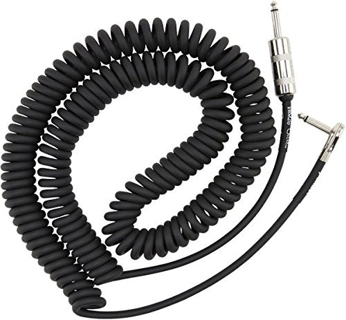 Fender Hendrix Voodoo Child Coiled Instrument Cable, Straight/Angle, Black, 30Ft