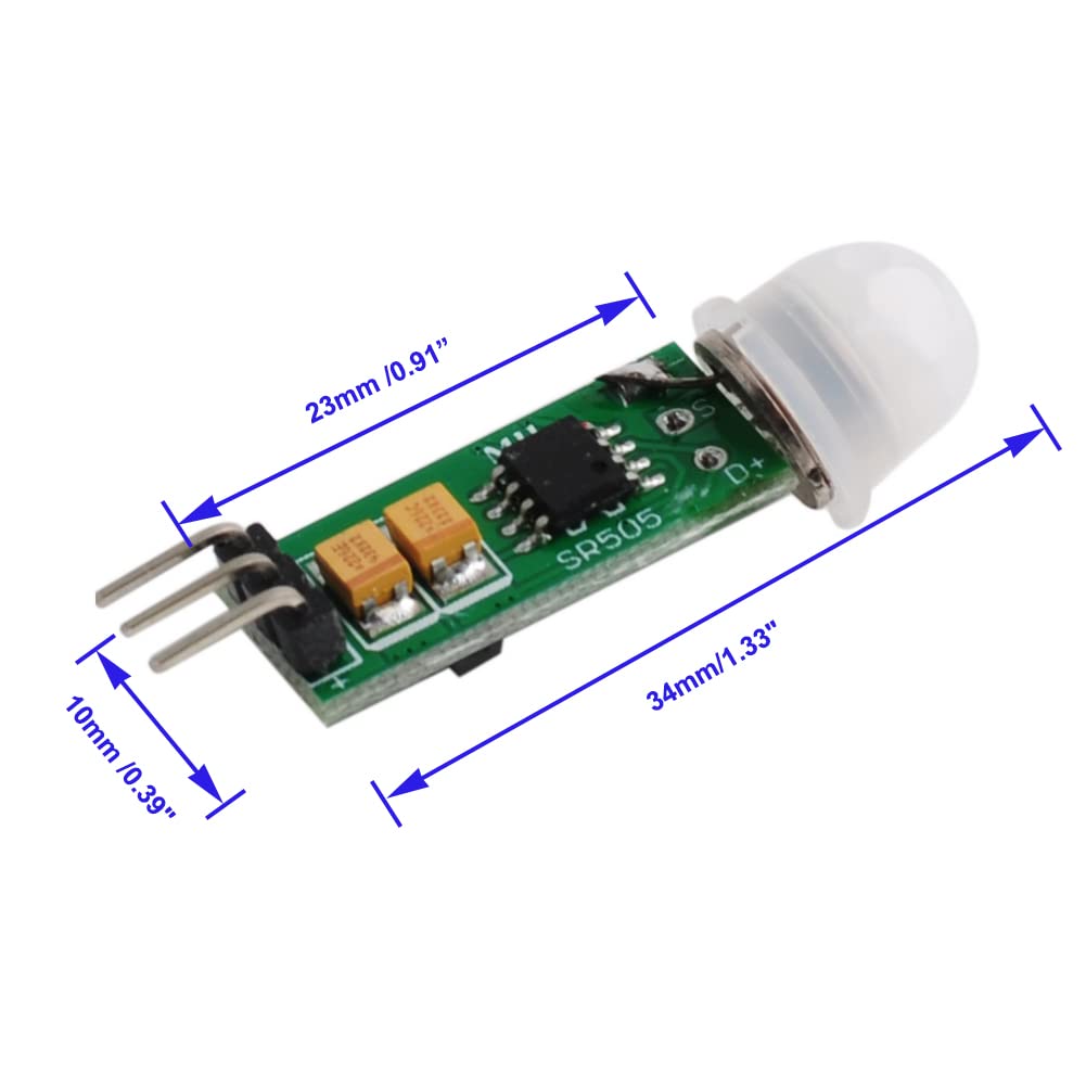 Stemedu Hc Sr505 Mini Infrared Pir Motion Sensor, Micro Ir Pyroelectric Human Movement Detector Sensors Module (Pack Of 5)
