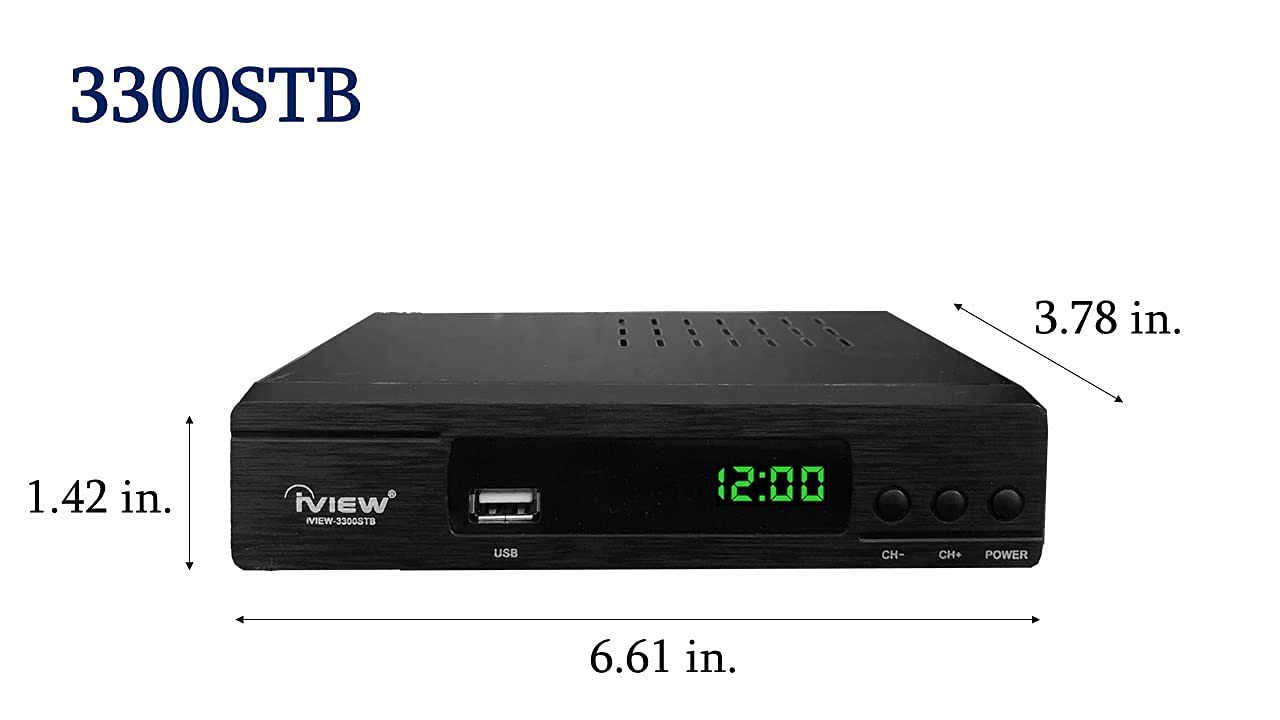Iview 3300Stb Atsc Converter Box With Recording, Media Player, Built In Digital Clock, Analog To Digital, Qam Tuner, Hdmi, Usb 3