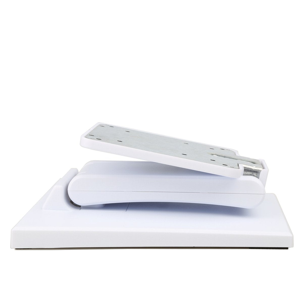 Single Adjustable LCD Monitor Stand Mount Folding VESA Monitor Desk Stand with VESA Hole 75x75mm 100x100mm (White)