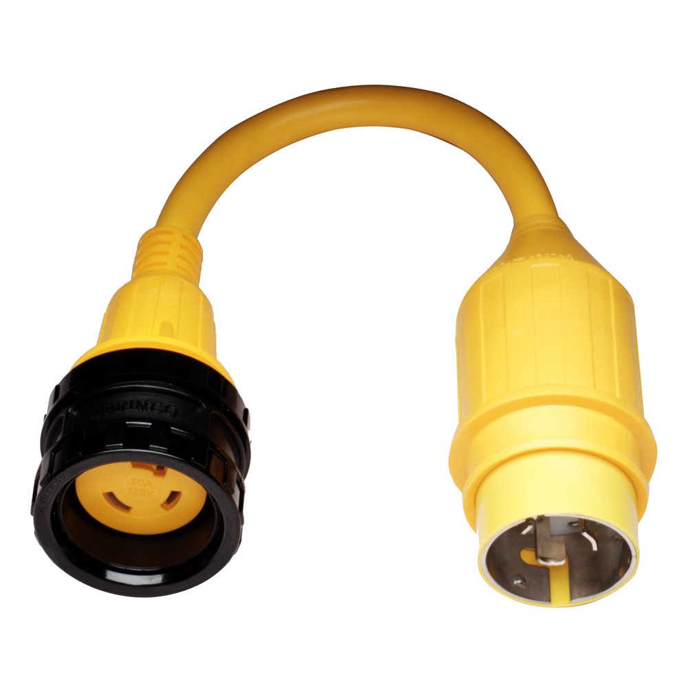 Marinco 110A Marine Electrical Shore Power Pigtail Adapter (50-Amp 125-Volt Locking Male To 30-Amp 125-Volt Locking Female With ,WBEEAB000NI1BFW
