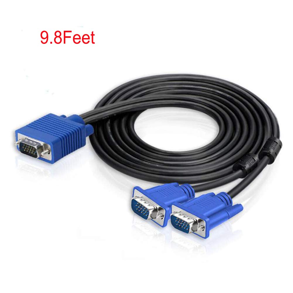 It Osayde 9.8Ft Vga Svga Hd Cable Male-To-Male Video Cable One-To-Two Split Screen Supports 1080P Full Hd, Suitable For Projecto