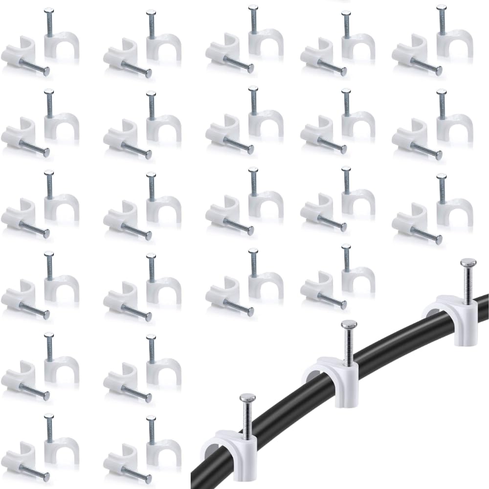 HiPlasst 16Mm 300Pack Cable Clips  Metal Nail Wire Fasteners For Wall Cable Management | Cord Organizer For Hdmi, Wifi Router