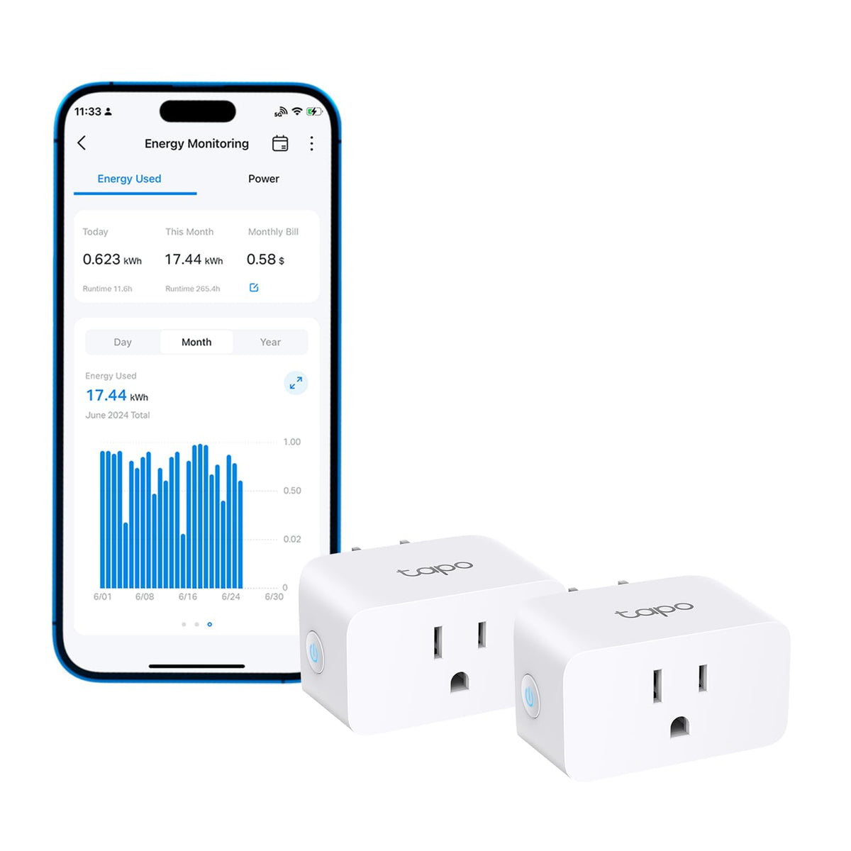 Tp-Link ???????? Smart Plug Wi-Fi Mini, Energy Monitoring, Compatible With Alexa & Google Home & Samsung Smartthings, Timer, 15A