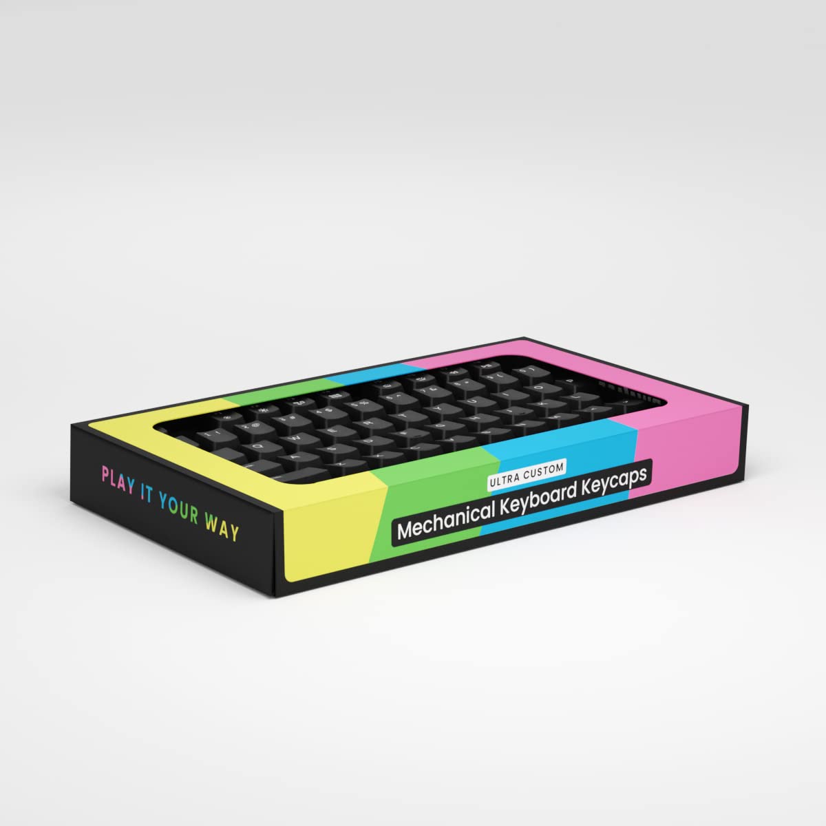 Pwnage Full Pbt Keycap Set   Double Shot Pbt Shine Through Full Keyboard Keycaps (Black)