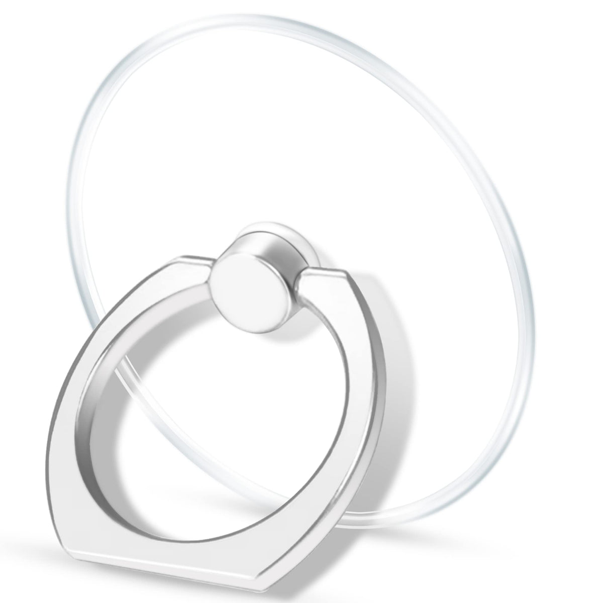 Tacomege Transparent Clear Phone Ring Grips Holder Kickstand, Finger Ring Stand For Cell Phone Tablet Case Accessories(Round Clear) (1)