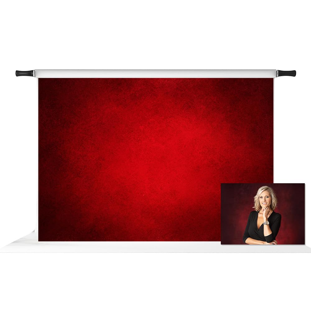 Kate 7X5Ft Red Photography Backdrop Headshots Vintage Red Portrait Textures Photo Fabric Background Studio Props