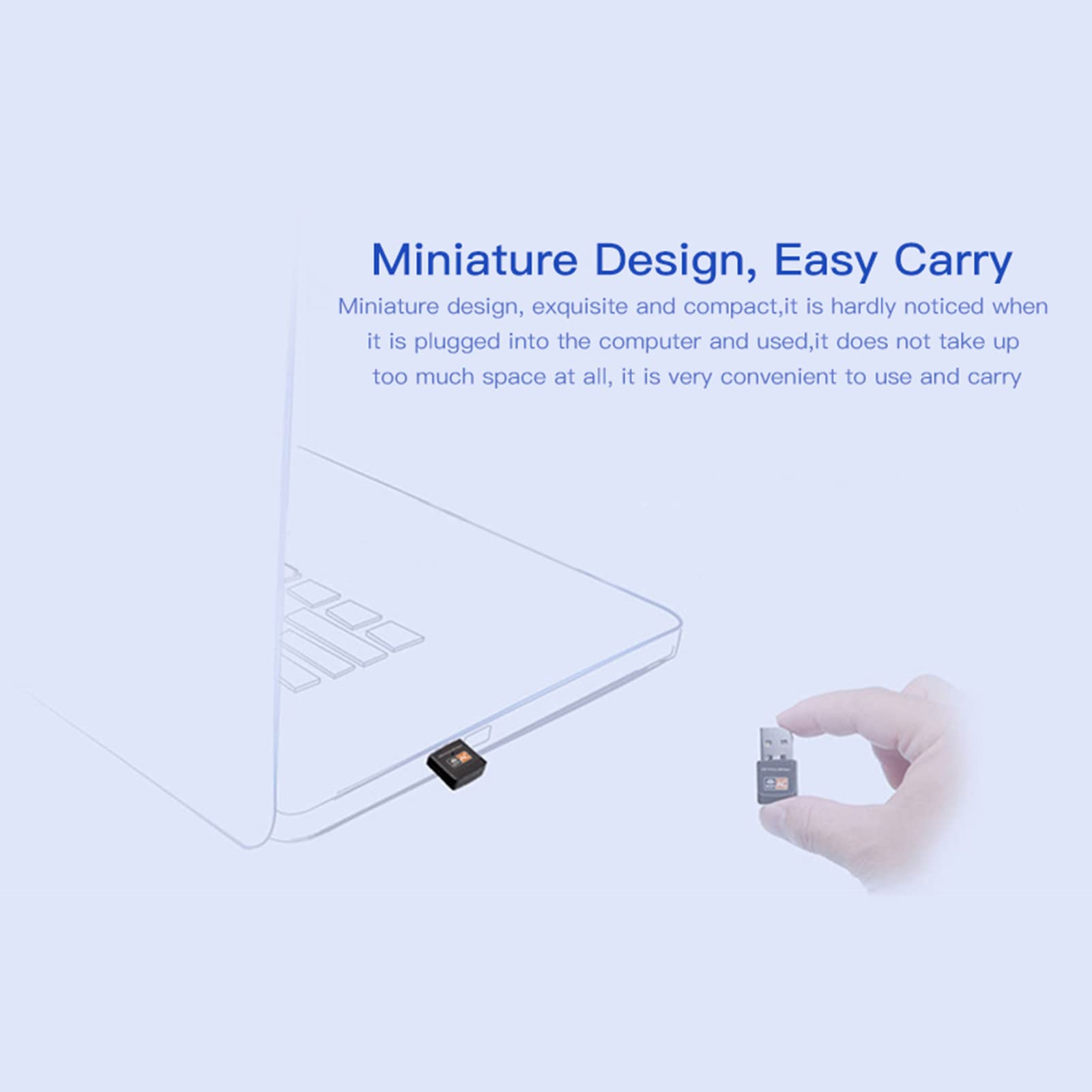 Usb Wifi Adapter For Pc, Ac600M Usb 2.0 Wifi 5 Dongle 802.11Ac Wireless Network Adapter With Dual Band 2.4Ghz/5Ghz For Desktop L