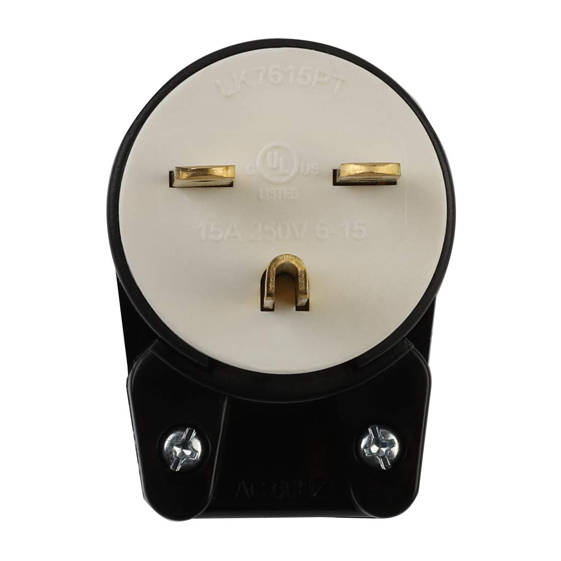 Usa 3 Prong Male Ac Plug, Right Angle Etl Nema 6 15P 3 Pole Diy Rewirable Plug, 15A 250V Usa 3Pin Ac Connector, 12 Direction Rot