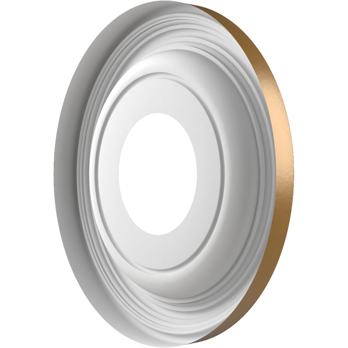 10Od X 3 1/2Id X 1 1/8P Traditional Thermoformed Pvc Ceiling Medallion (Fits Canopies Up To 5 1/2), Metallic Gold Rush