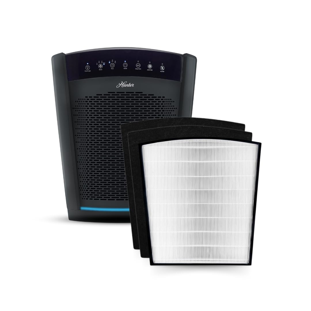 Hunter HP850 Air Purifiers for Home Large Room and Bedroom. True HEPA Air Purifier for Pets, Odors, Allergens, Smoke, Dust. UV V