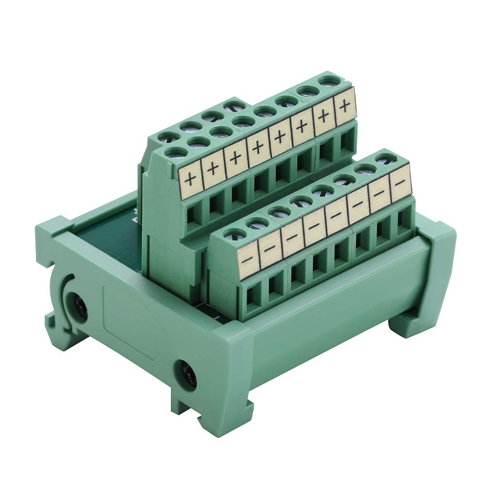 Anmbest 2 In 8 Out Terminal Blocks Module, 25A Din Rail And Panel Mounting Power Distribution Breakout Board For Plc Servo Power