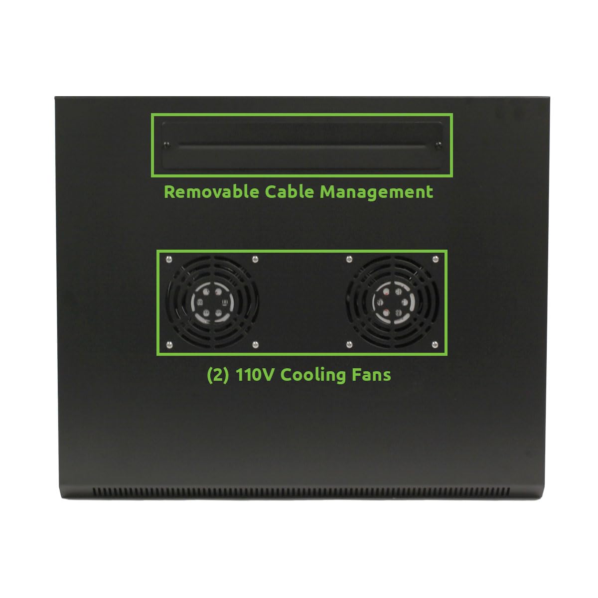 Navepoint 22U Server Rack Enclosure With Shelves, Caster Wheels, 2 Fans, Locking Glass Door, Removable Side Panels   22U Network