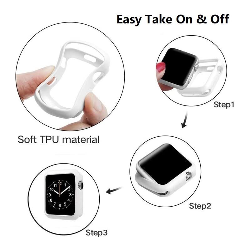 Hontao Ultra Thin Soft Tpu Shockproof Bumper Case For Iwatch Apple Watch Series Se 6/5/4 Clear 44Mm
