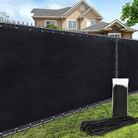 Aofeiga 180Gsm 6Ft X 50Ft Fence Privacy Screen Heavy Duty Mesh Fence Cover Garden Wall Backyard Black