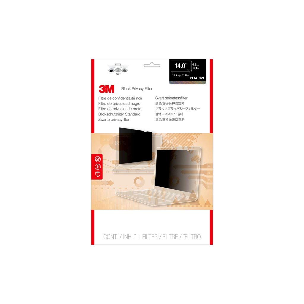 3M Touch Screens Pf14.0W9 3M Privacy Filter For 14'' Widescreen Laptop, Unframed, 16:9 Aspect Ratio