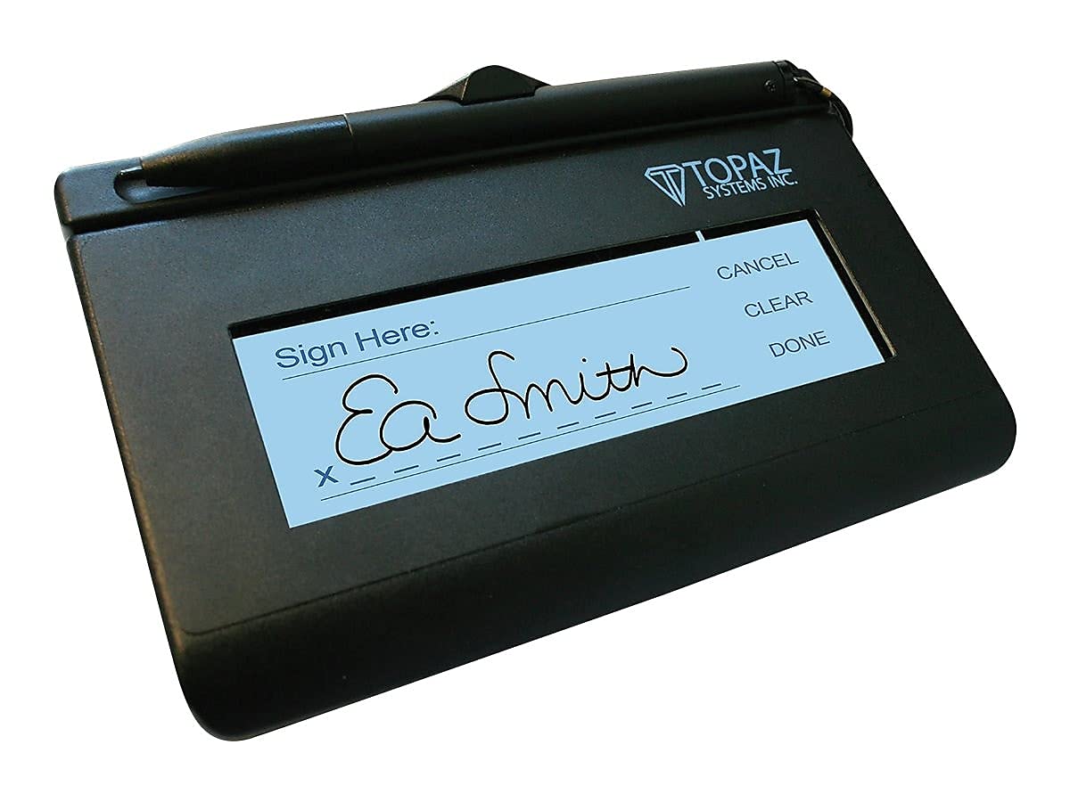 Topaz Signaturegem T Lbk462 Hsb R 1X5 Backlit Lcd Signature Capture Pad Usb Connection