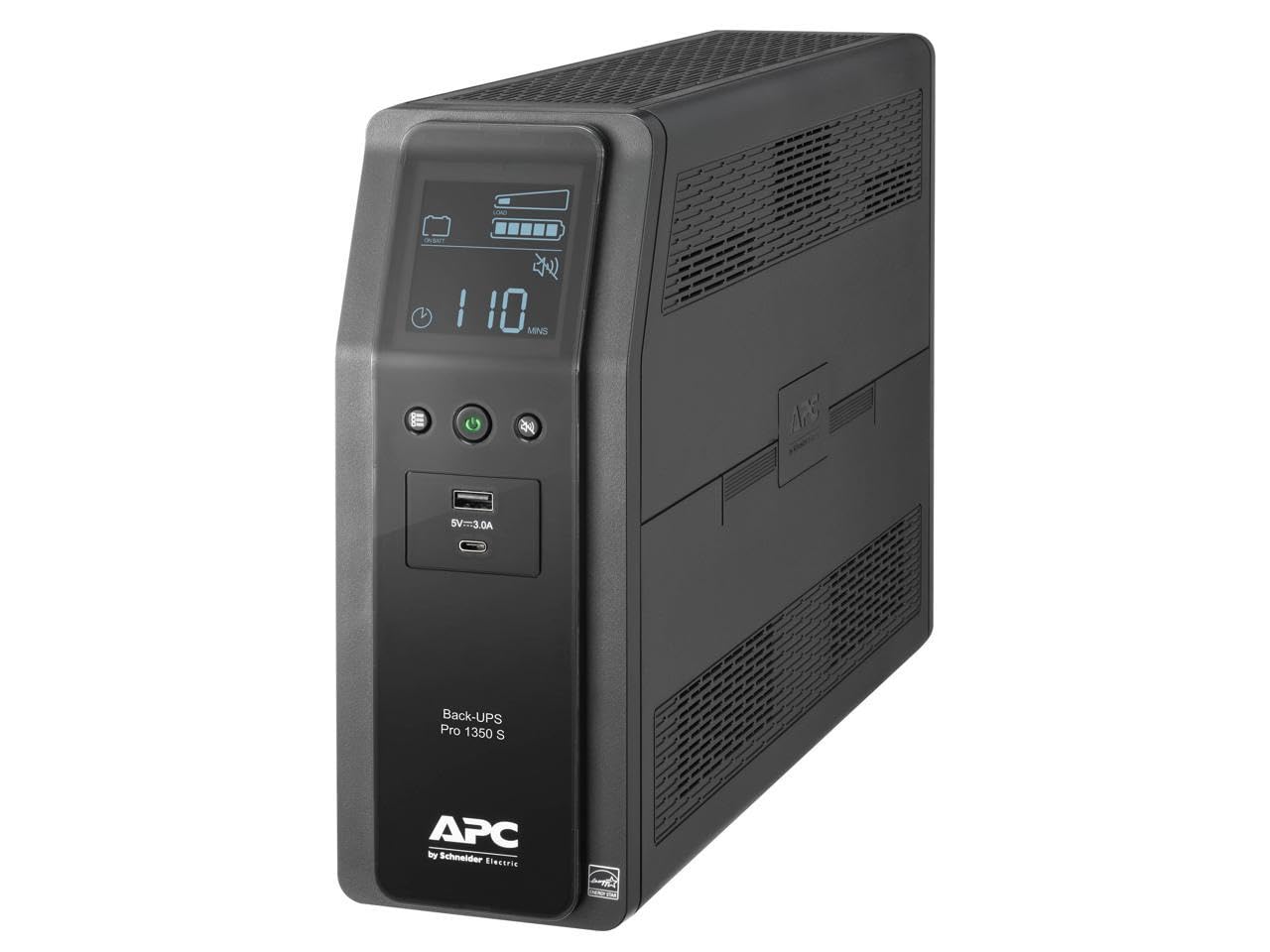 Apc Ups 1350Va Sine Wave Ups Battery Backup And Surge Protector, Br1350Ms Backup Battery Power Supply With Avr, (2) Usb Charger