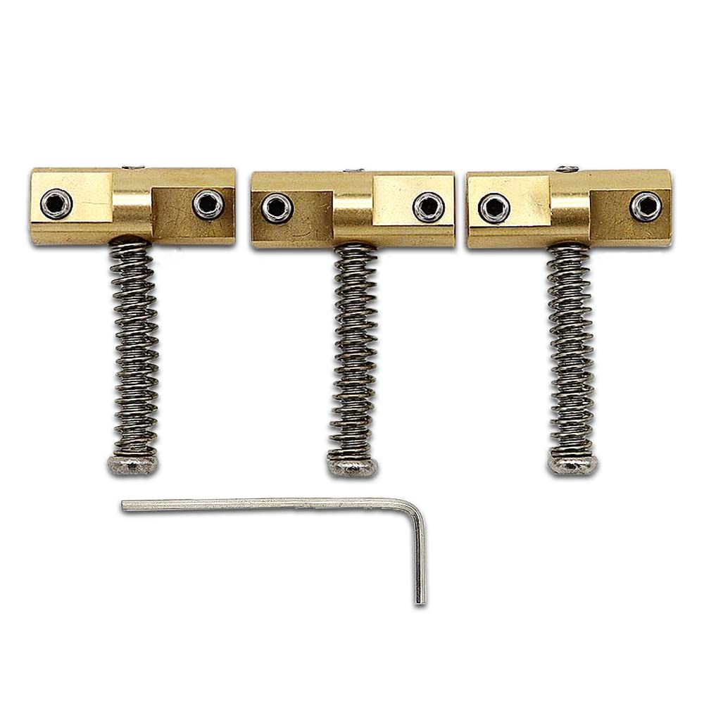 Wilkinson Guitar Bridge Compensated Brass Saddles Set  3Pcs Vintage Style Telecaster Electric Guitar Bridge Saddles   Replacemen