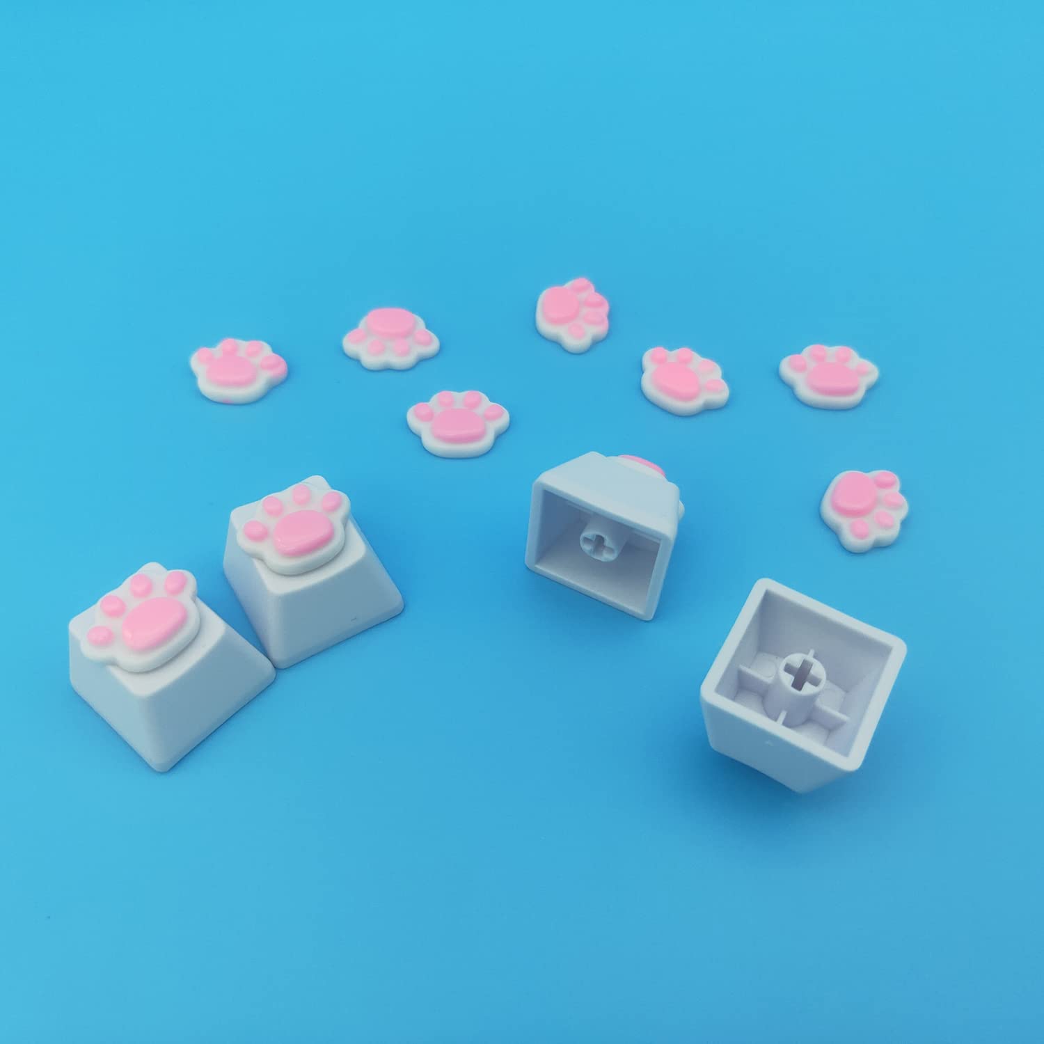 Yupyay 4 Pack Custom Oem R4 Keycaps Pbt Mechanical Keyboard Keycaps Cute Cat Paw Key Cap Kawaii Gaming Keycaps For Mechanical Ke