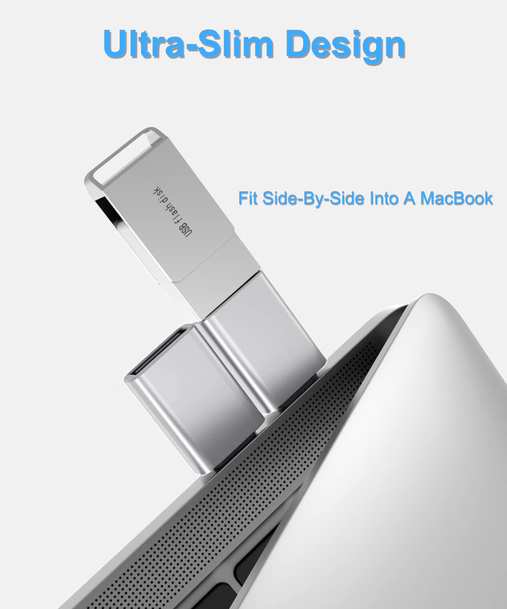 Basesailor Usb C To Usb Adapter 3 Pack,Usb C Male To Usb A 3.0 Female Adapter,Type C Thunderbolt 4 Otg Converter For Apple Macbo