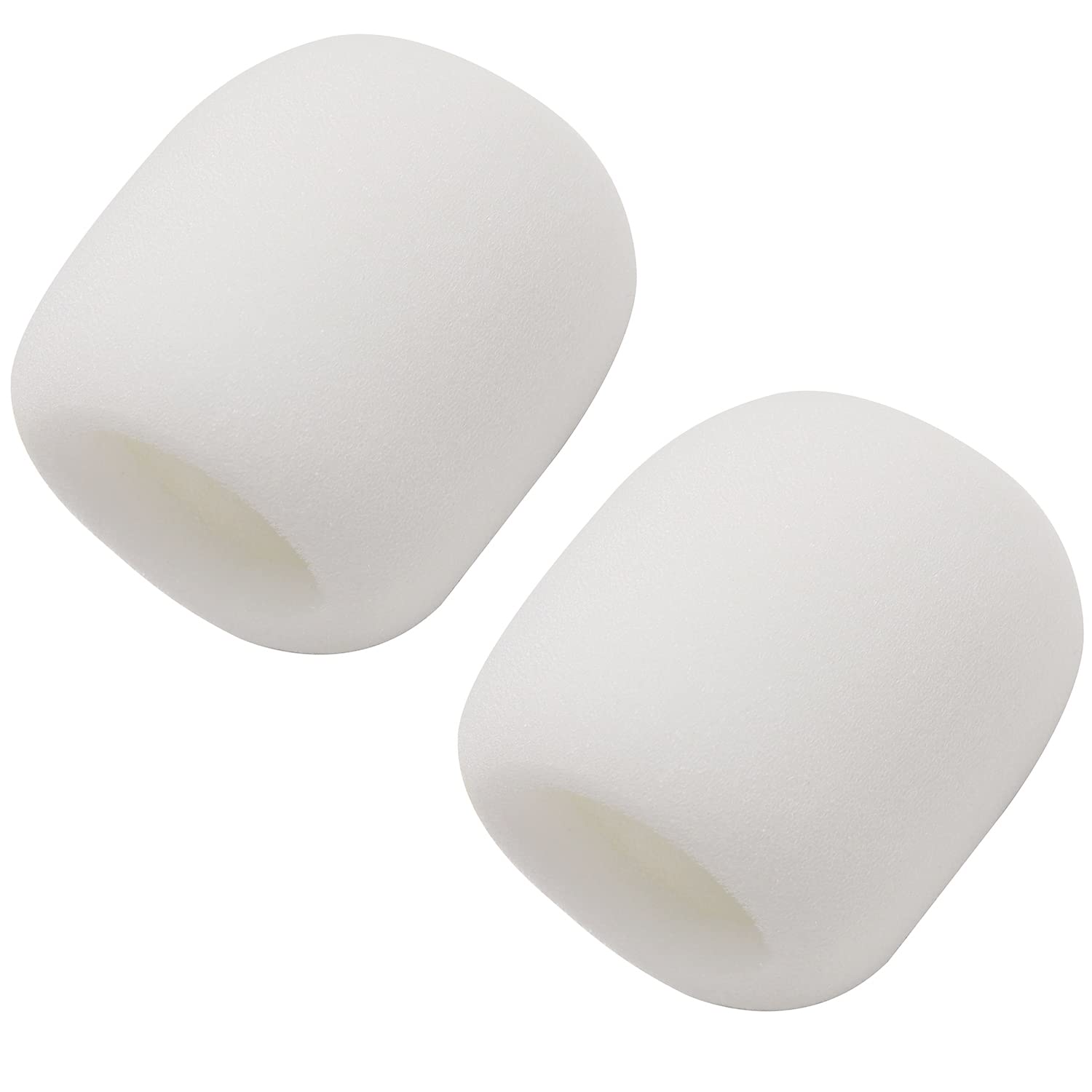 Fielect 2Pcs Microphone Cover Sponge Foam Mic Cover Handheld Microphone Windscreen Shield Protection Micro Foam Filter White For Ktv Broadcasting
