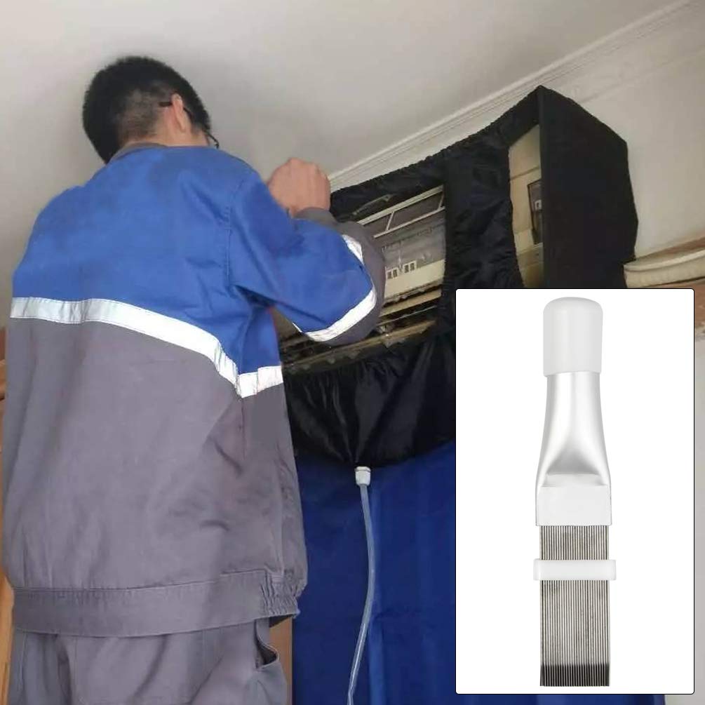 Yeabwps 2 Pieces Air Conditioner Condenser Fin Cleaning Brush, Stainless Steel Air Conditioner Condenser Fin Comb Fin Evaporator