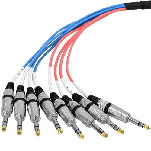 Seismic Audio - Saxt-8X5_Mf - 8 Channel 5 Foot 1/4 Inch Trs To Xlr Male And Xlr Female Snake Cable Bundle