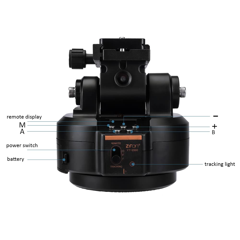 Mcoplus Yt2000 Intelligent 360 Infinity Rotation Remote & Tracking Pan Tilt Head, Automatic Motorized Rotating Panoramic Head Fo