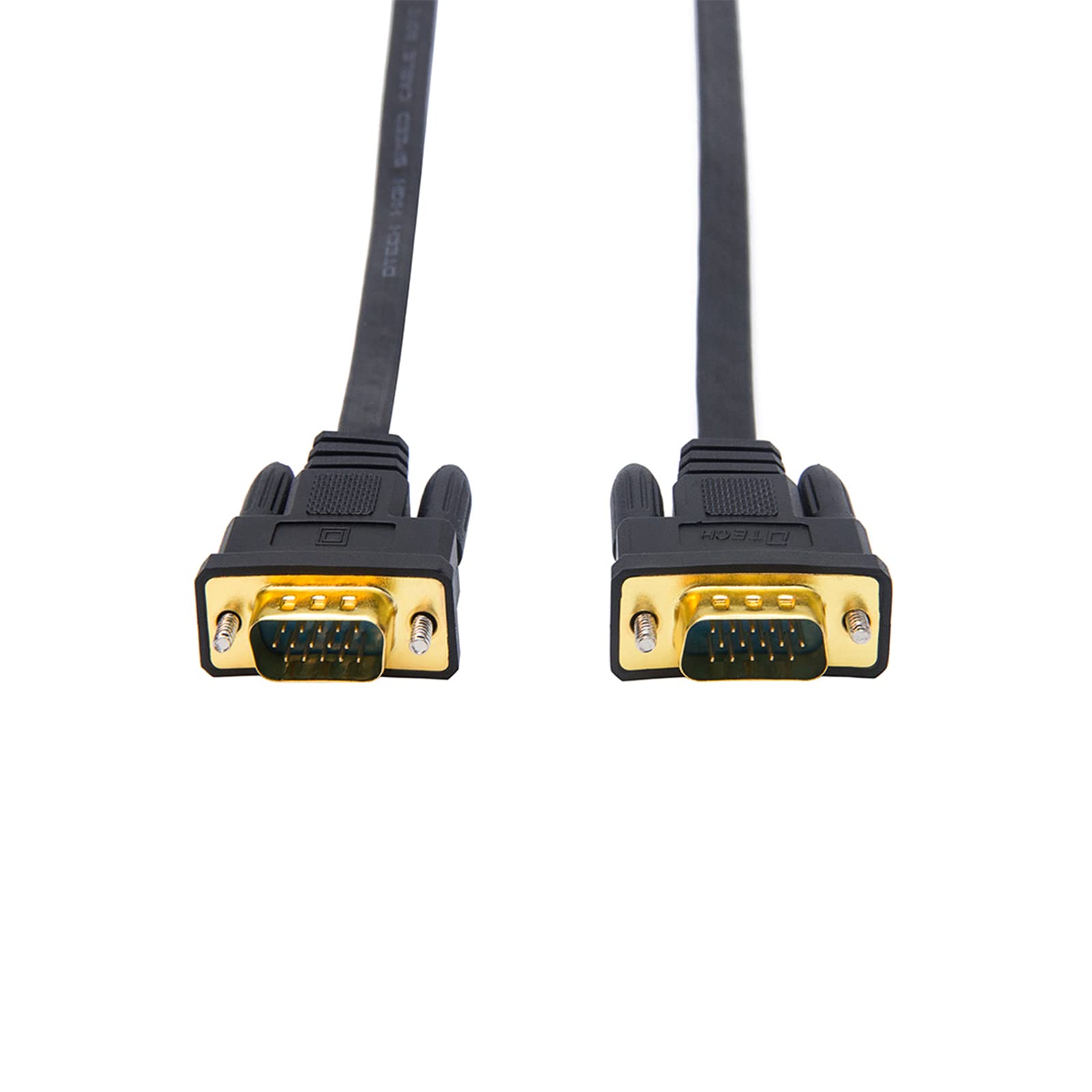 Dtech 65Ft Extra Long Vga To Vga Cable For Computer Monitor 15 Pin Male To Male Flat Vga Cord Full Hd Video (20 Meter, Black)
