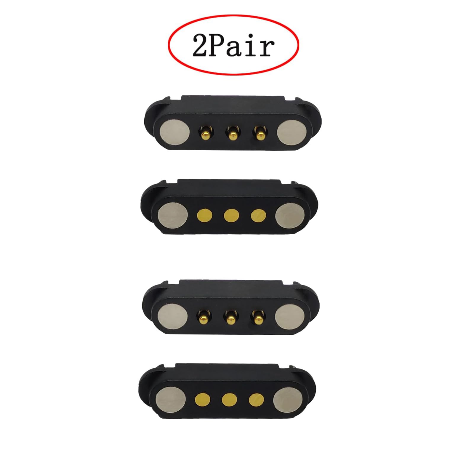 2 Pair Magnetic Pogo Pin Connector, 2/3/4/5P 2A Pogopin Magnetic Connector Male+Female 2.54/2.5 Mm Through Holes Spring Loaded C
