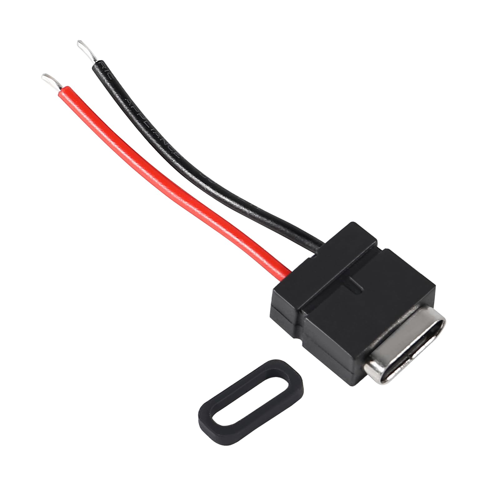 Xiitia 8Pcs Usb Connector Type C Female Chassis 2 Pin For Diy, 2.5A 5V Waterproof Grade Ip67 Female Chassis 2P Solder Wire Type