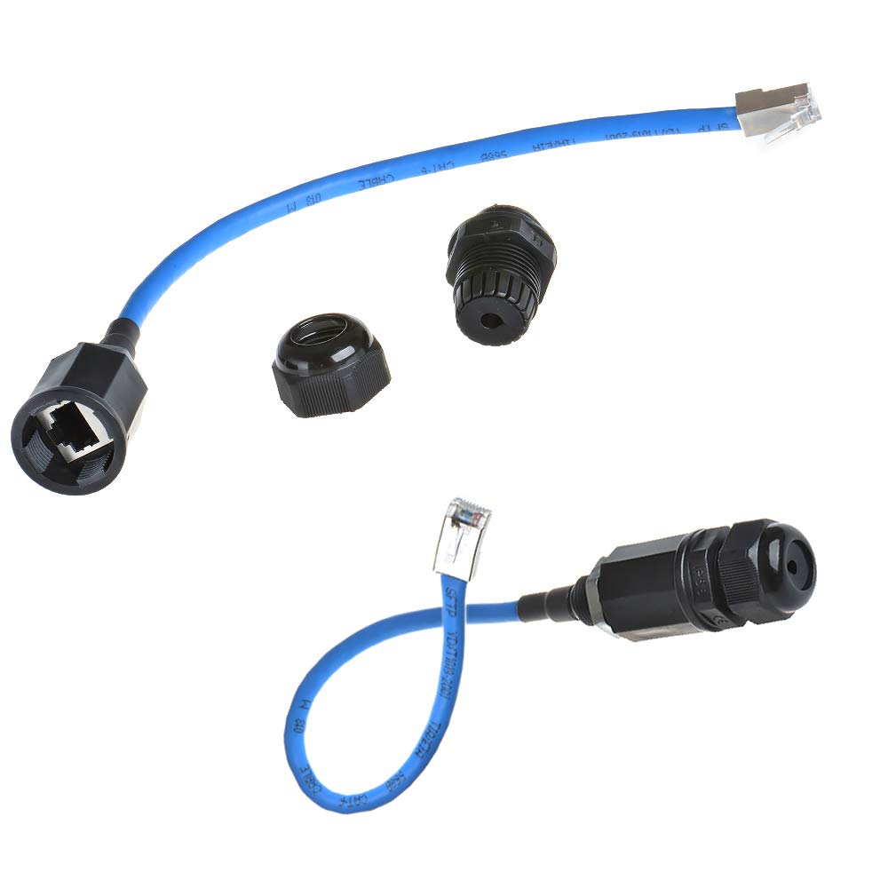 Anmbest 2Pcs M20 Rj45 Waterproof Cat5/5E/6 8P8C Connector Ip67 Ethernet Lan Cable Connector Double Head With Shield Cat6 Network