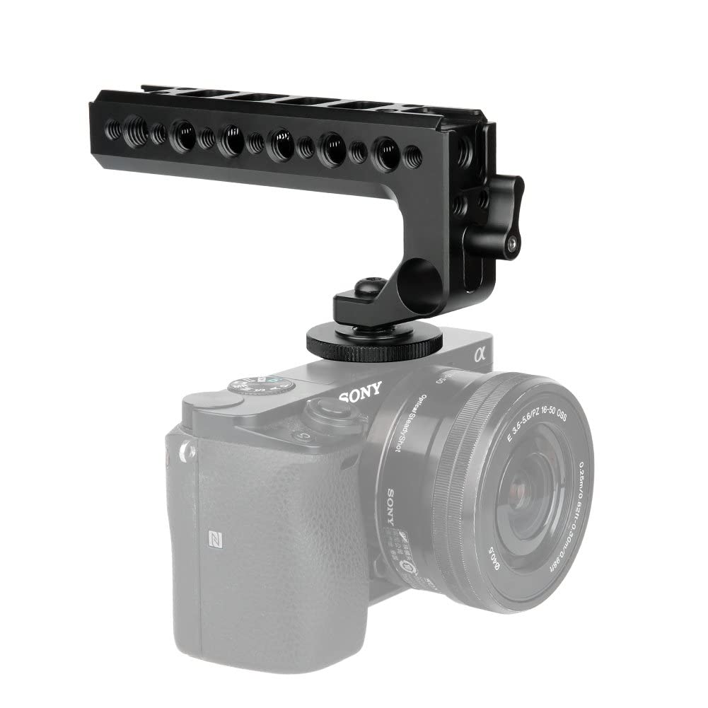 Niceyrig Hot Shoe Top Handle Grip Dslr Camera Handgrip With 15Mm Rod Clamp, Cold Shoe Mounts Applicable For Panasonic Lumix Gh5/