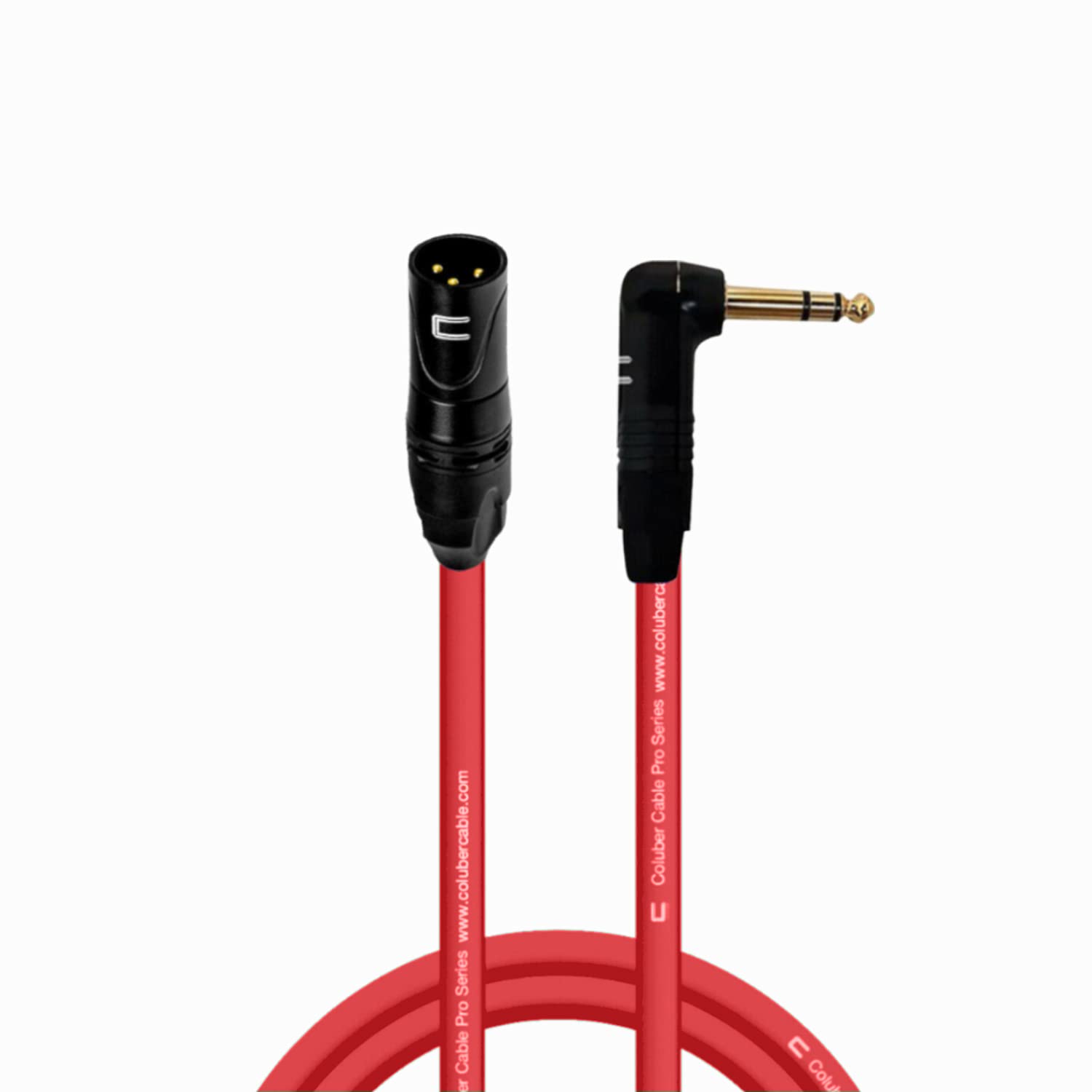 Balanced Xlr Cable Male To Right Angle 1/4'' Trs   3 Feet Red   Pro 3 Pin Microphone Connector For Powered Speakers, Audio Inter