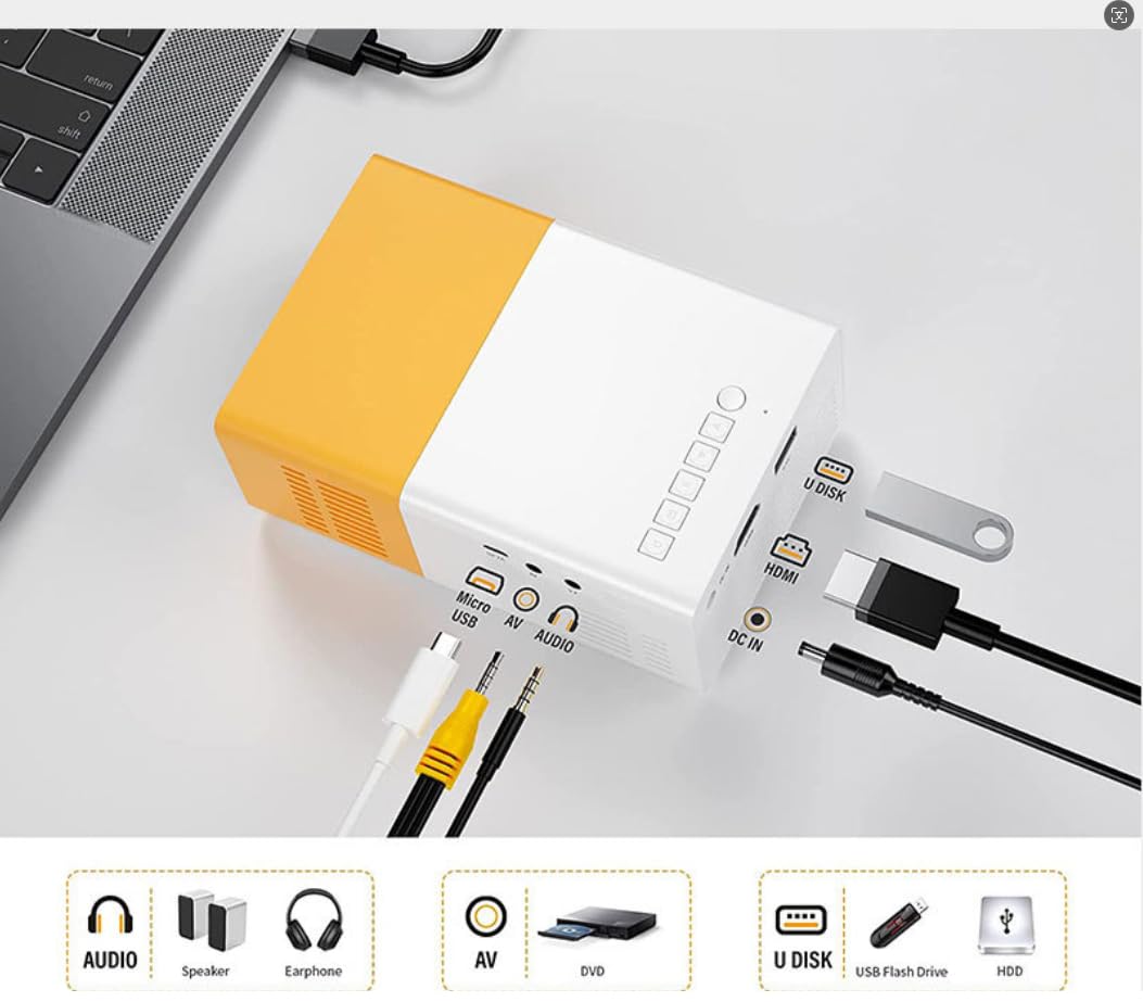 Portable Mini Projectors Led Micro Projector 1080P Home Party Meeting Theater Projector Wireless Connect Phones?Newest Upgraded