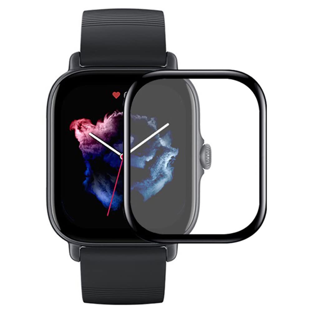 Iiseon Screen Protector For Amazfit Gts 3 Smart Watch, 3 Pcs 3D Curved Soft Edge Protective Film [Anti-Scratch] [Bubble Free] [U